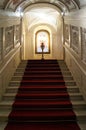 Ornate interiors of the Ajuda Palace, the Grand Stairs, Lisbon, Portugal