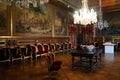 Ornate interiors of the Ajuda Palace, the Grand Waiting Room, Lisbon, Portugal