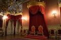 Ornate interiors of the Ajuda Palace, throne hall, Lisbon, Portugal