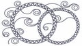 Ornate Interlocking Rings with Decorative Patterns, vector design Generative AI Royalty Free Stock Photo