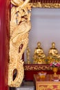 Ornate and intricate, hand carved, gold framework on an altar at