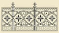 Ornate Iron Gate Segment, Traditional Architectural Design, vector design Generative AI Royalty Free Stock Photo