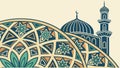 Ornate Islamic Architecture & Geometric Pattern, vector design Generative AI Royalty Free Stock Photo