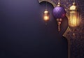 Elegant Islamic Lanterns and Ornate Background for Ramadan Royalty Free Stock Photo