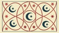 Ornate Islamic Star and Crescent Tile Pattern Design Vector, vector design Generative AI Royalty Free Stock Photo