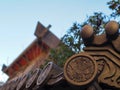 Ornate Japanese temple roof tiles Royalty Free Stock Photo