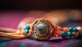 Ornate jewelry collection showcases Indian culture elegance and spirituality generated by AI