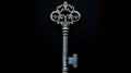 Ornate Key With Hyper-realistic Details - Dark Silver Royalcore Design