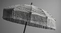 Ornate Lace Beach Umbrella in Monochrome Royalty Free Stock Photo