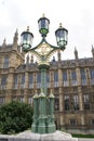 An ornate lamp post on Westminster Bridge, London, England Royalty Free Stock Photo
