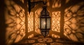 Ornate Lantern Casting Geometric Shadows Royalty Free Stock Photo