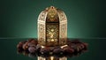 Ornate Lantern Surrounded by Dates Royalty Free Stock Photo