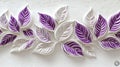 Elegant Purple and White Leaf Pattern - Textured Floral Background Royalty Free Stock Photo