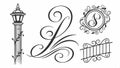 Ornate letter S, decorative initial and calligraphy design. vector design Generative AI Royalty Free Stock Photo