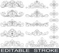 Ornate line drawing vector set