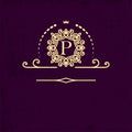 Ornate Logo template with letter P for Restaurant, Royalty, Boutique, Cafe, Hotel, Heraldic, Jewelry, Fashion and other.