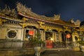 Ornate Longshan Temple at night in Taipei