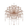 Ornate Lotus flower. Ayurveda symbol of harmony