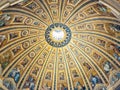 The ornate majestic dome of St. Peter\'s Basilica Royalty Free Stock Photo