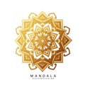 An ornate mandala design centered on a white background, featuring a complex Royalty Free Stock Photo