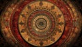 Ornate mandala tapestry with floral pattern in multi colored symmetry generated by AI