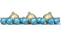 Ornate Matte Gold And Blue Christmas Baubles