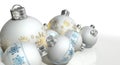 Ornate Matte White Christmas Baubles