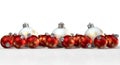 Ornate Matte White And Red Christmas Baubles