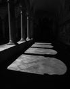 Ornate medieval arches that generate their own shadow and silhouette.