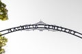 Ornate Metal Cemetery Arched Sign with white background