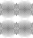 Monochrome abstract geometric pattern from lines and moire effect .