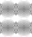 Monochrome abstract geometric pattern from lines and moire effect .