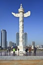 Ornate monument, Xinghai Square, Dalian, China