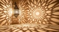 Ornate Moroccan lantern casting star shadows Royalty Free Stock Photo