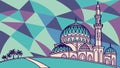 Ornate Mosque with Abstract Geometric Patterns Vector Art, vector design Generative AI Royalty Free Stock Photo