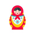 Ornate nesting doll icon, flat style