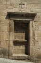 Ornate niche for statue of saint on stone wall of an old church Royalty Free Stock Photo