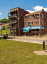 Ornate old buildings opposite the railway station in Grafton WV