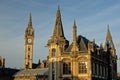 Ornate old post bullding with clock tower, Ghent Royalty Free Stock Photo