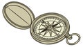 Ornate Open Pocket Compass, Decorative Directional Tool, vector design Generative AI Royalty Free Stock Photo