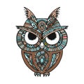 Ornate owl, zenart for your design