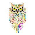 Ornate owl, zenart for your design