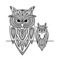 Ornate owl, zenart for your design