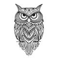 Ornate owl, zenart for your design Royalty Free Stock Photo