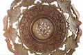 Ornate Pattern Carved on Wooden Coffee Table Royalty Free Stock Photo