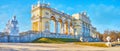 Ornate pavilion of Gloriette, Schonbrunn Palace, Vienna, Austria Royalty Free Stock Photo