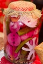 Ornate pickles jar Royalty Free Stock Photo