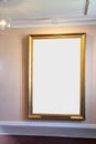 Ornate Picture Frame in Art Museum Gallery Exhibition Royalty Free Stock Photo