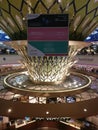 Ornate pillar in the middle of Abu Dhabi airport airport Royalty Free Stock Photo