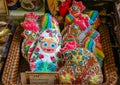 Ornate pryaniki, Russian honey spice cookies on display at famous grocery store Eliseevsky in Saint Petersburg, Russia Royalty Free Stock Photo